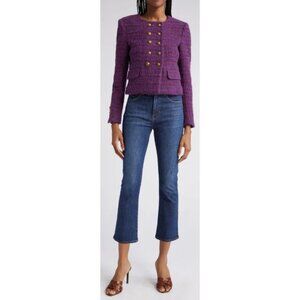 Veronica Beard Carly Kick Flare Denim Size 24 Crop High Rise Jeans NWT Cornflowe